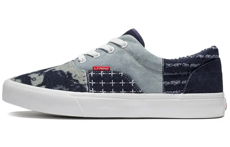 LiNing Slip Resistant Shock Absorbers Low top Skateboard Shoes Men's Blue