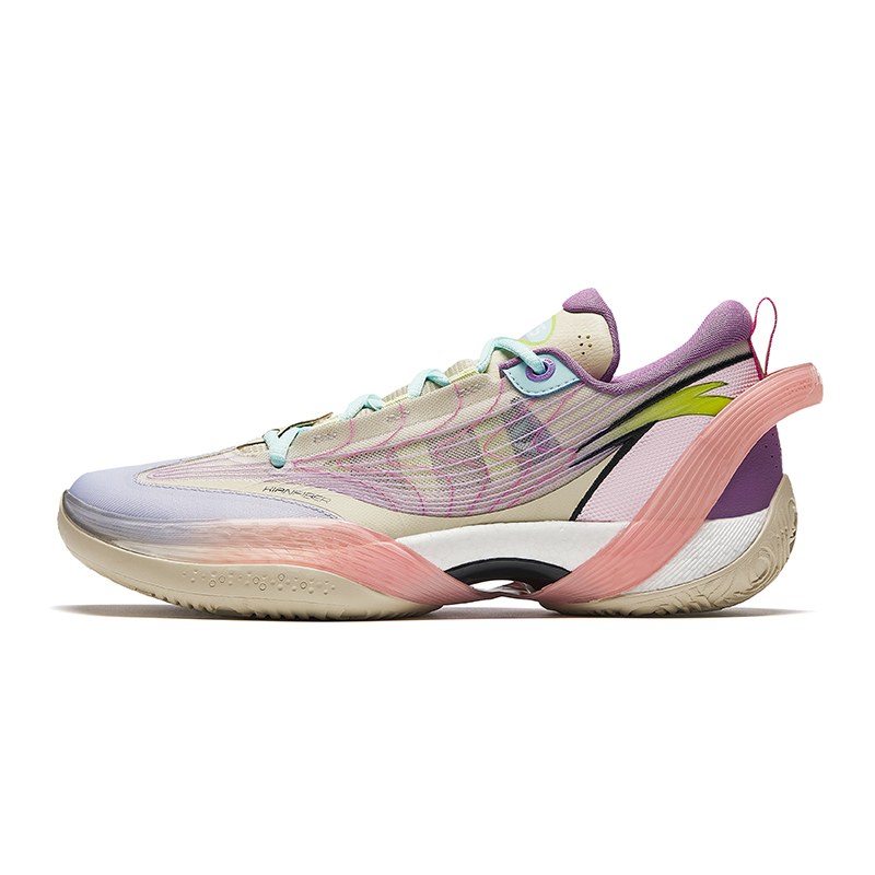 Anta Three-point Rain1.0 Cushioned Slip-Resistant Low-Top Basketball Shoes Men's Purple Gray