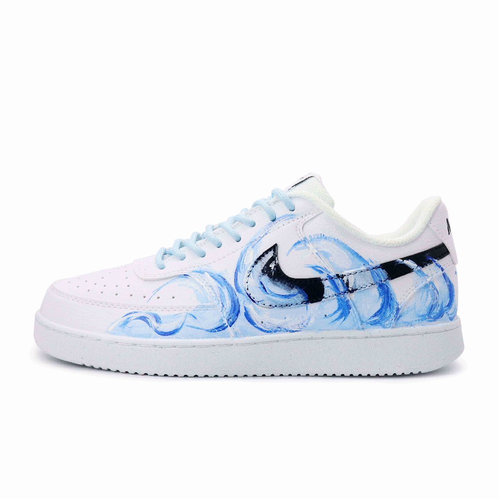 Nike Court Vision 1 Wandering Mountain Balance Lightweight Breathable Low Top Skateboard Shoes Unisex Blue White