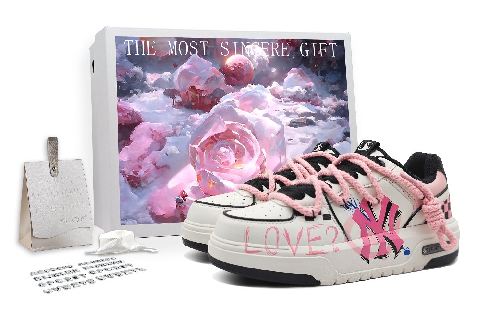MLB Chunky Liner Skateboard Shoes Unisex Low-Top Pink