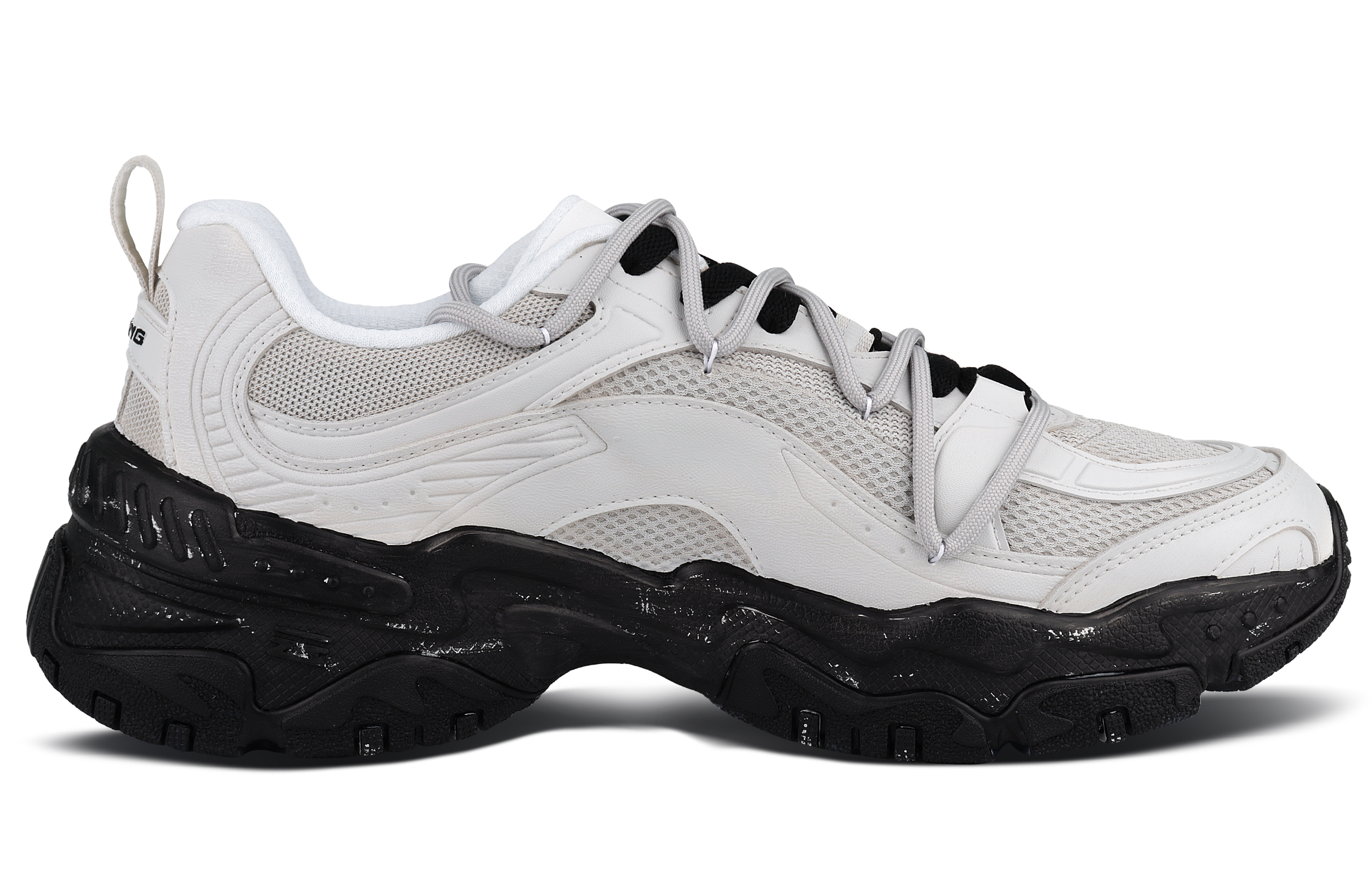 LiNing Brown Sugar Slip Resistant, Breathable, Height Increasing Low top Casual Shoes Unisex Black White