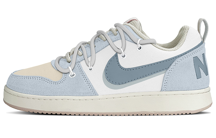 Nike Court Borough PRM Low-Top Skateboard Shoes Women's Gray Blue