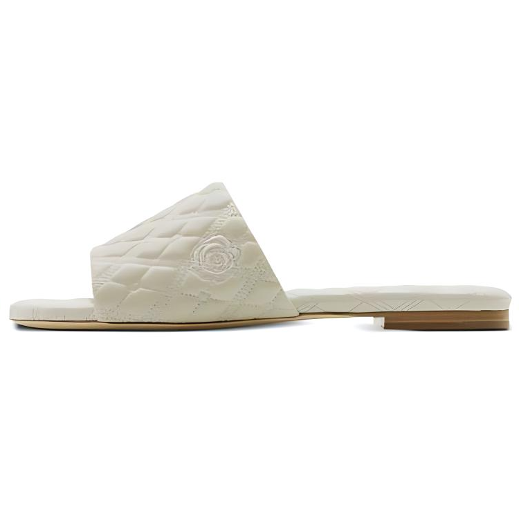 Burberry Slip Resistant Slide Slippers Women's White