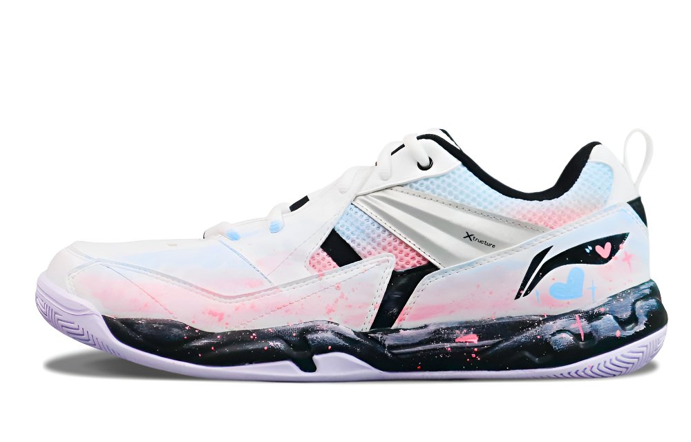 LiNing Koba Shock Absorbers Slip Resistant Abrasion Resistant Low top Badminton Shoes Men's White