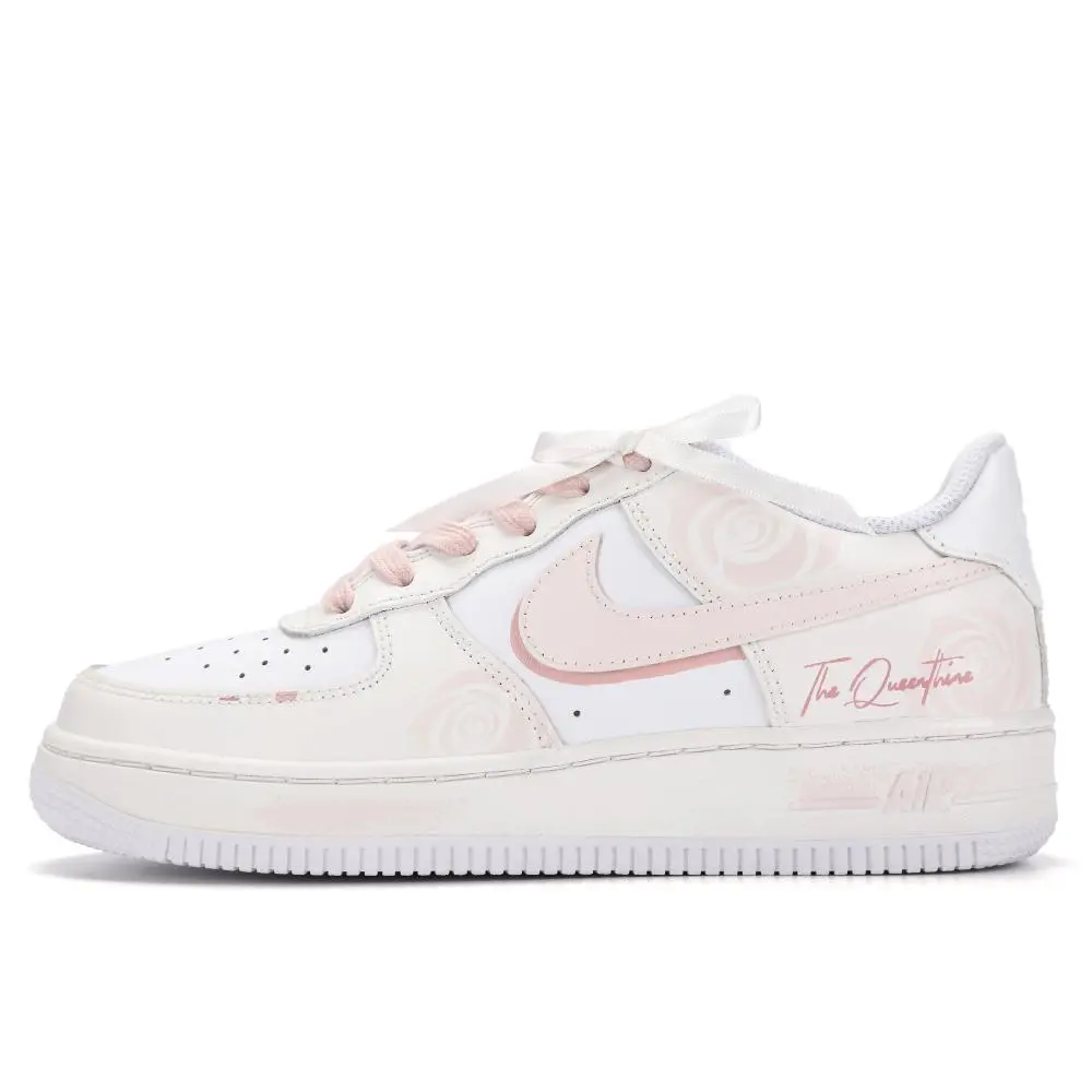 Nike Air Force 1 Rose Kiss Abrasion Resistant Low Top Skateboard Shoes Women's Pink