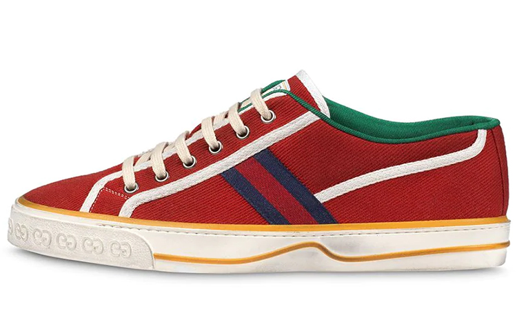 GUCCI Tennis 1977 Low Top Stylish Skateboarding Shoes Women's Red