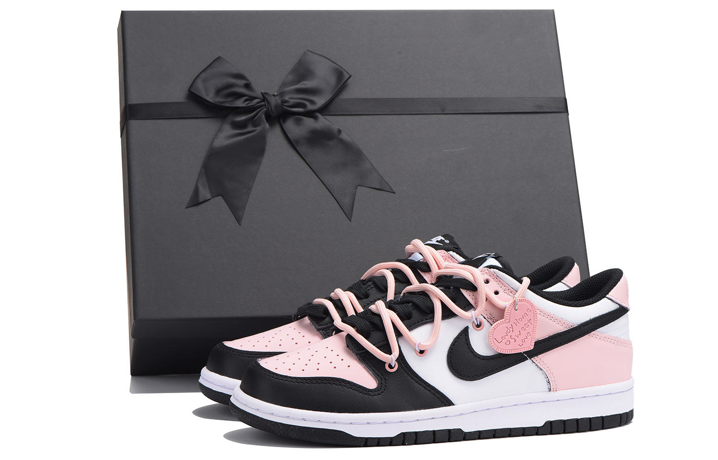 Nike Dunk Coverage Slip Resistant Impact Resistant Abrasion Resistant Low top Skateboard Shoes GS Black Pink