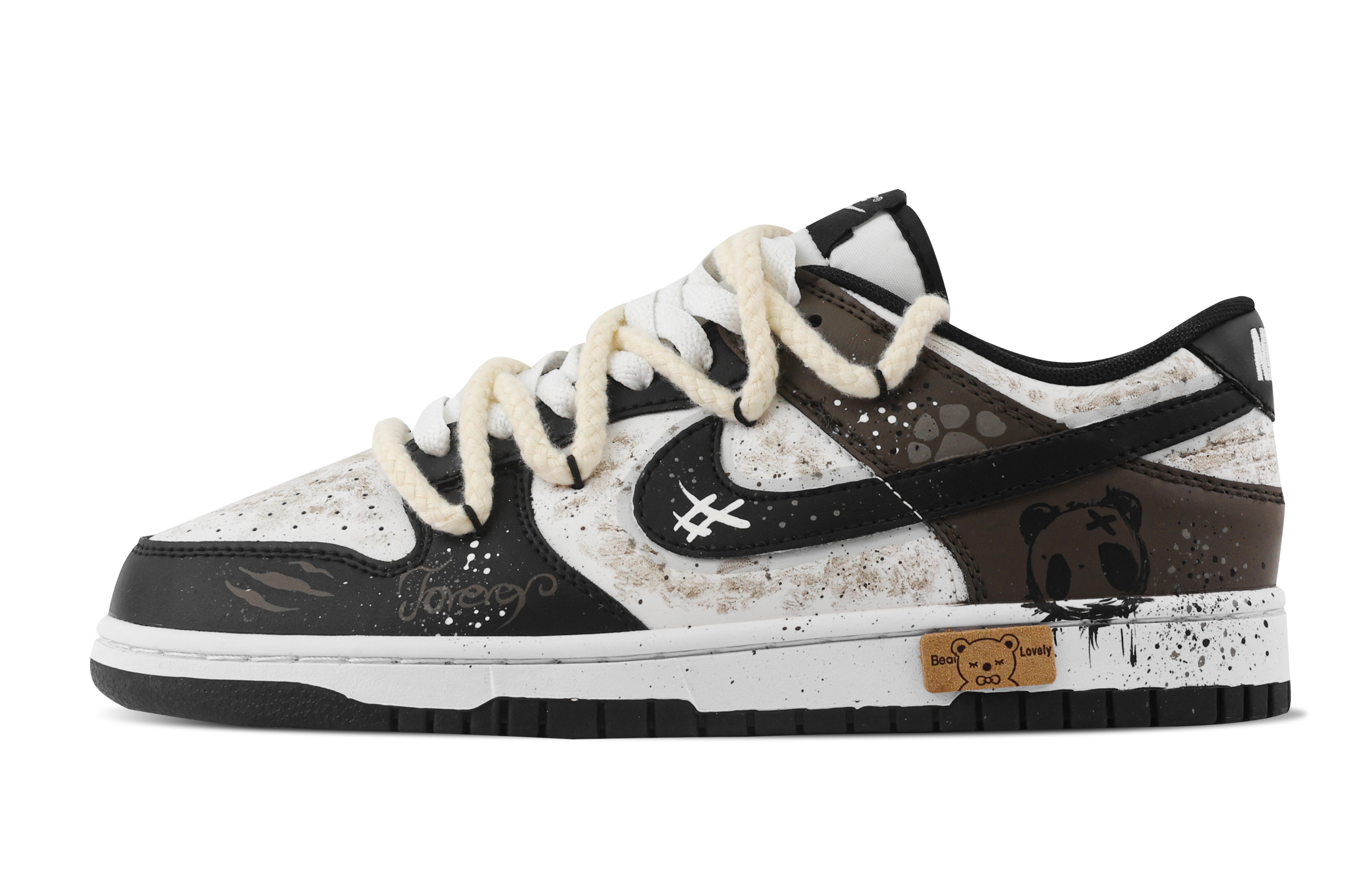 Nike Dunk Bear Shadow Dust Slip Resistant Abrasion Resistant Low top Skateboard Shoes Unisex