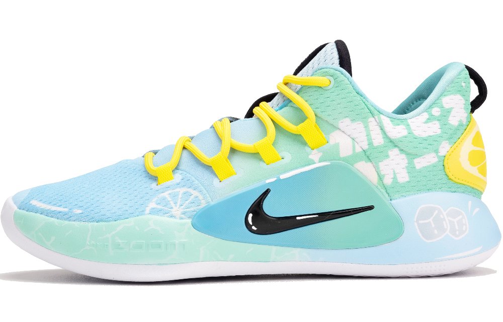 Nike Hyperdunk X Cushioned Slip-Resistant Moisture-Wicking Low-Top Basketball Shoes Men's Blue Yellow White