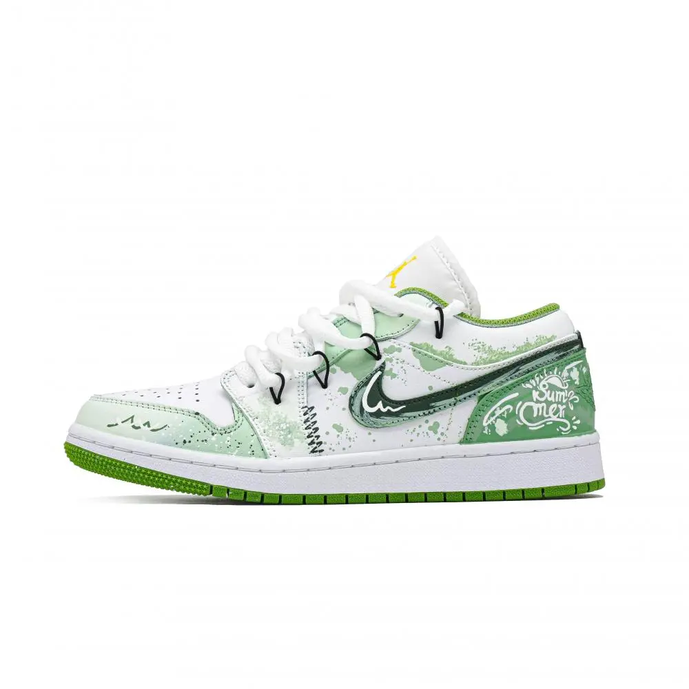 Jordan Air Jordan 1 Vintage Basketball Shoes Men's Low top Green/White