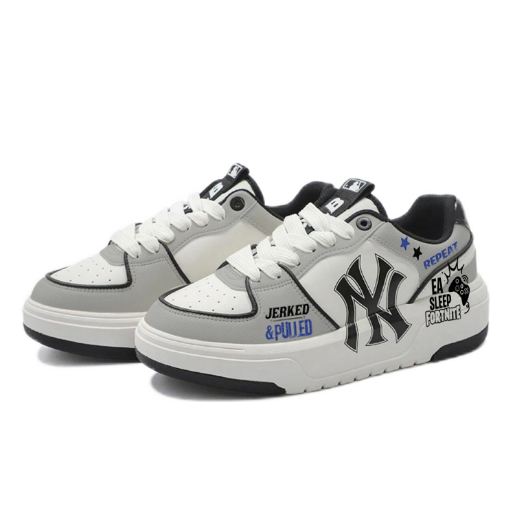 MLB Chunky Liner Abrasion Resistant Low Top Skateboard Shoes Unisex Gray White