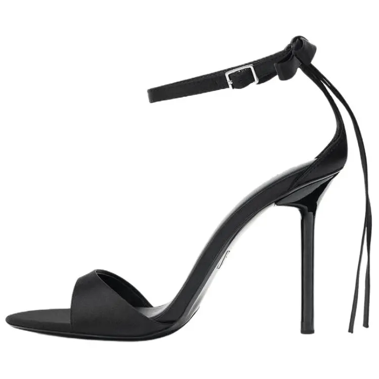 ZARA One Strap Sandals 10.5cm Women's Black