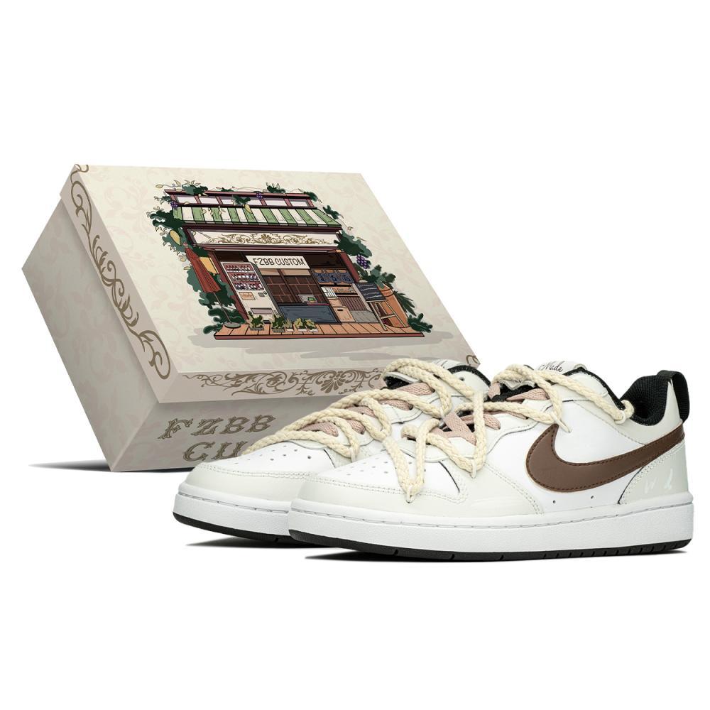 Nike Court Borough Skateboard Shoes Women's Low-Top Brown/Beige