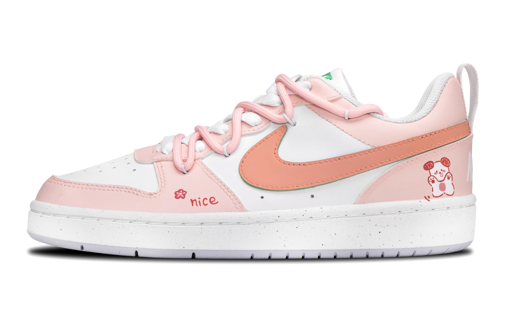 Nike Court Borough Slip-Resistant Lightweight Breathable Low-Top Skateboard Shoes GS Pink