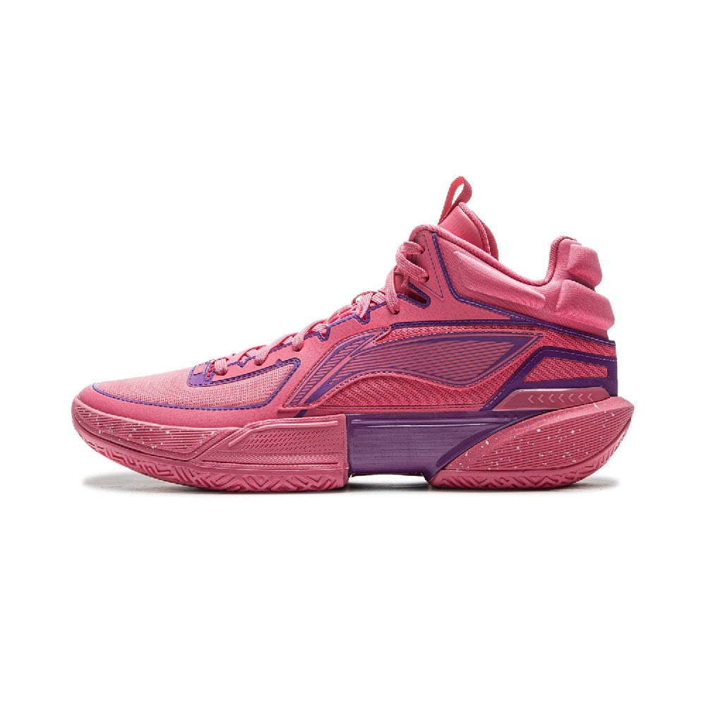 LiNing Lightweight 2MID Cushioning Anti-Slip And Wear-Resistant Mid-Top Basketball Shoes Men's Pink Purple