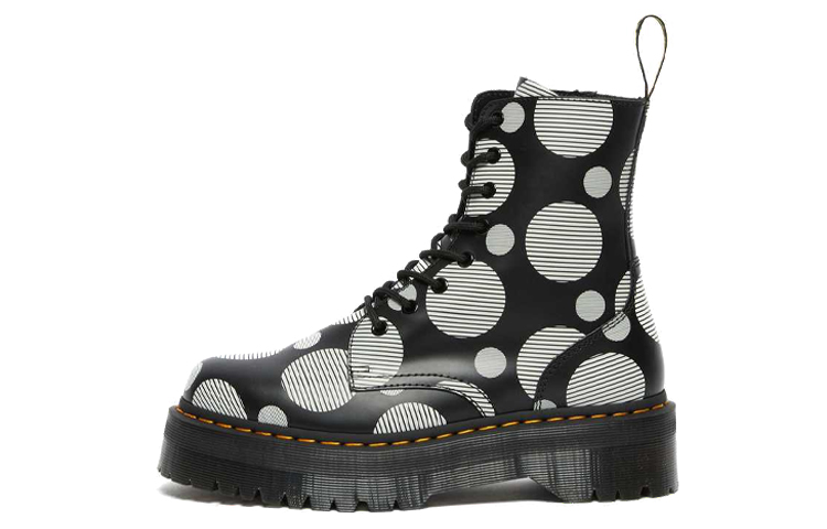 Dr. Martens Jadon Polka Dot Smooth Leather Platform Boots 'Black' Women's