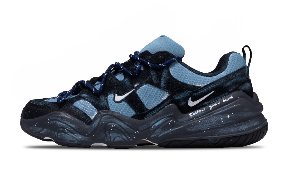 Nike Tech Hera Nebula Wander, Cool Innovation Space Abrasion Resistant Low Top Casual Shoes Unisex Blue Black