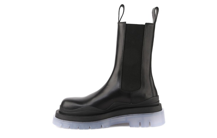 Bottega Veneta Tire Chelsea Short Chelsea Boots Men's Black