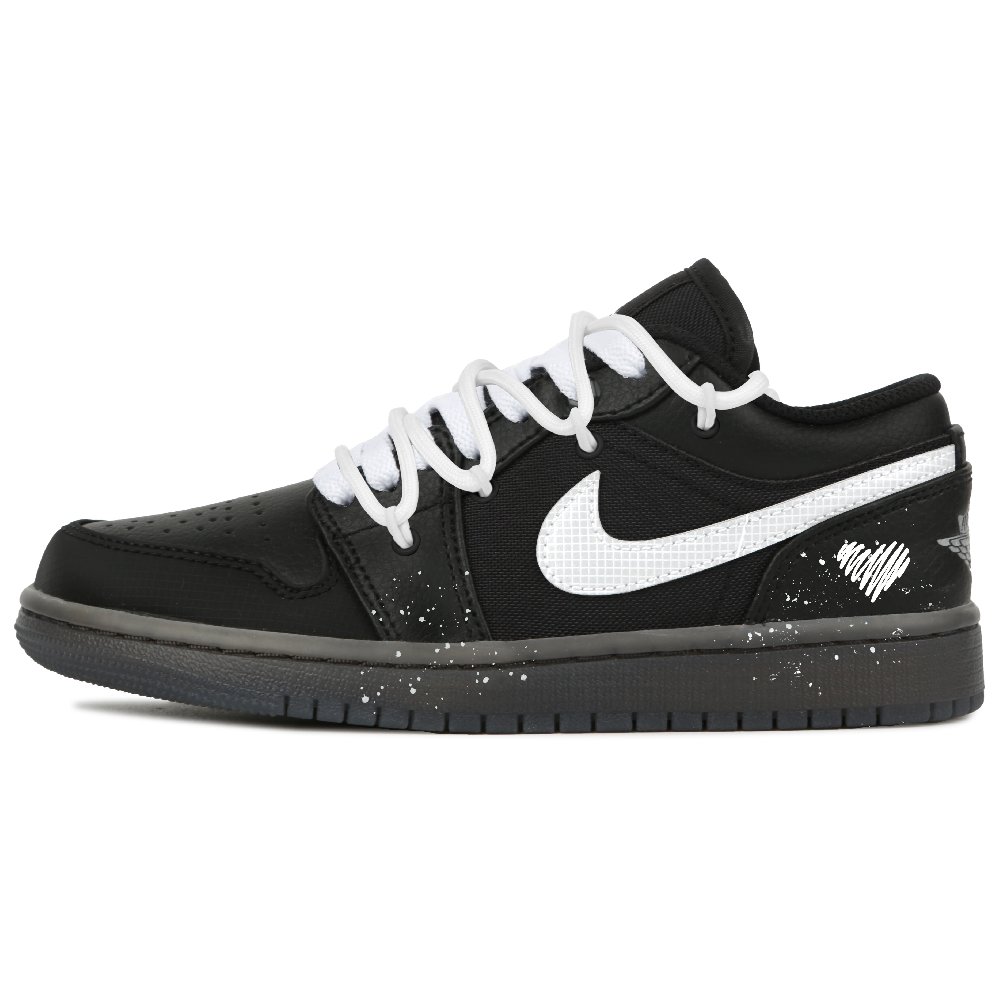Jordan Air Jordan 1 Abrasion Resistant Low Top Vintage Basketball Shoes Unisex Black