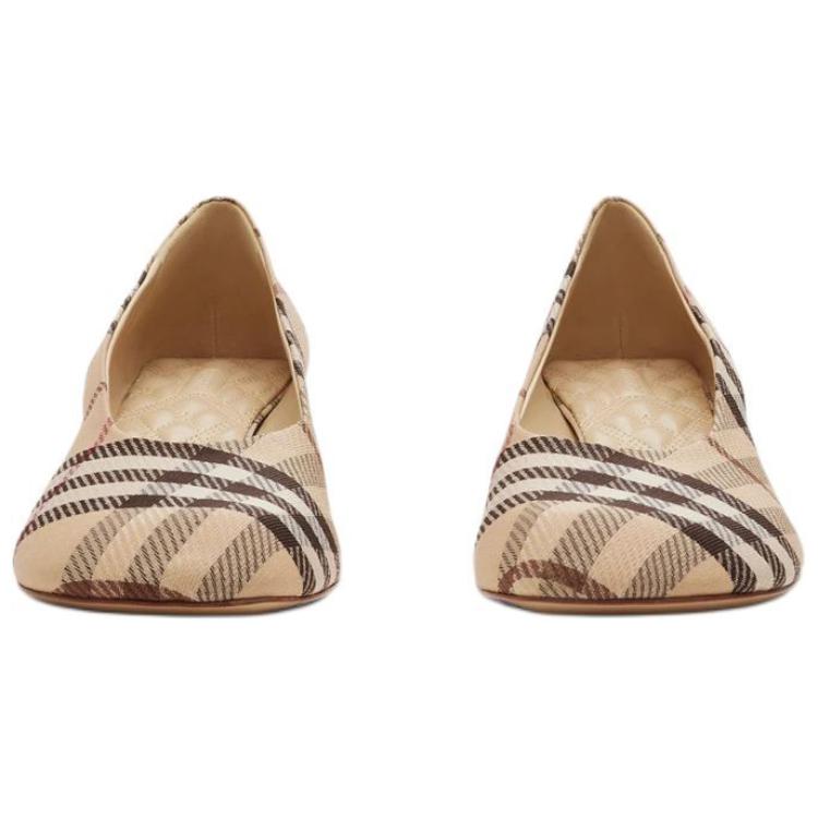 Burberry Check Slim Heel High Heels 4.5cm Women's Light Brown