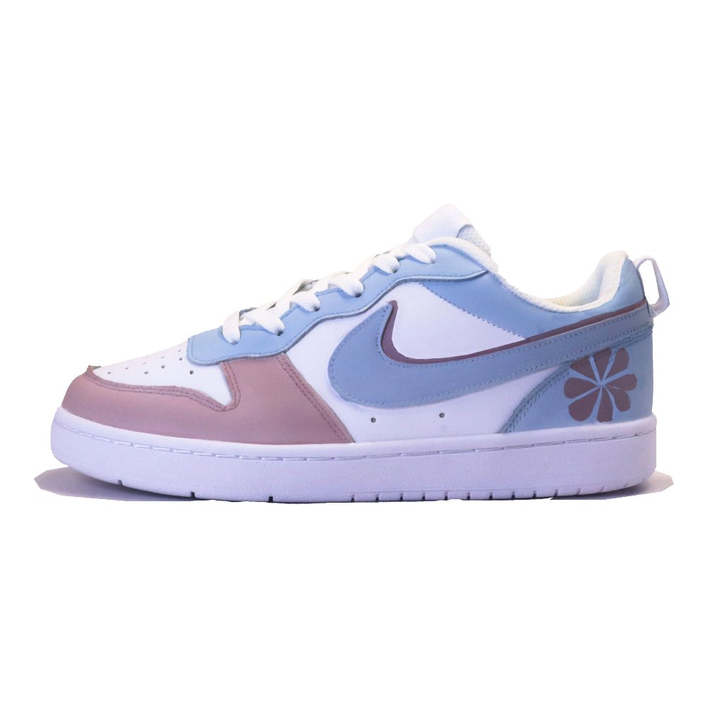 Nike Court Borough Skateboard Shoes Unisex Low Top Blue/Pink