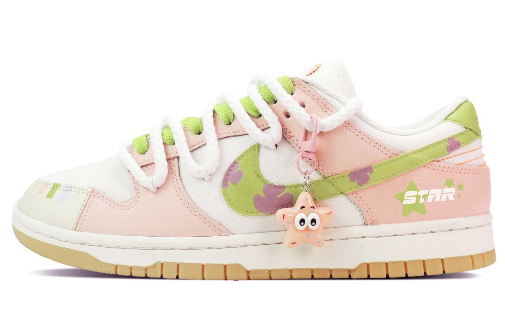 Nike Dunk Ocean Little Twin Stars Anti-Slip Wear-Resistant Low-Top Skateboard Shoes Unisex White Pink
