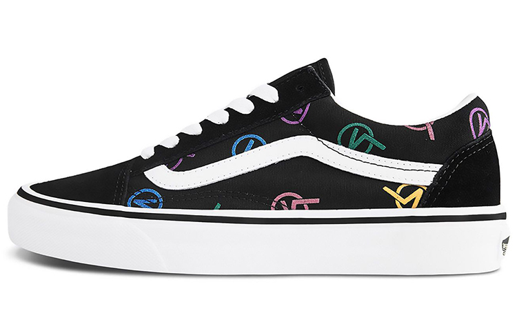 Vans Old Skool Black Colored Logo 'Black White'