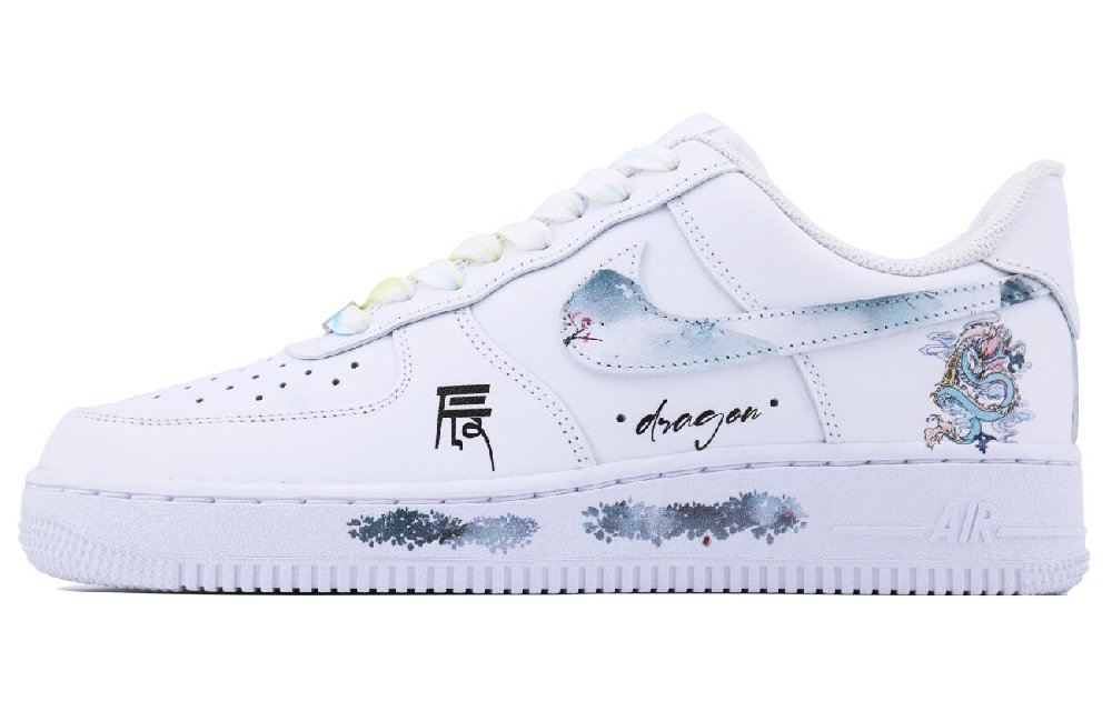 Nike Air Force 1 Dragon SDS Slip-Resistant Cushioning Wear-Resistant Low-Top Skateboard Shoes GS White