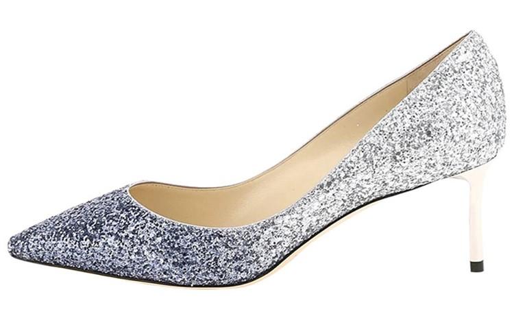 Jimmy Choo ROMY Slim Heel High Heels Women's Silver Blue
