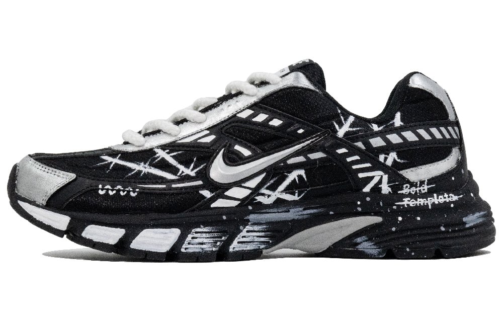 Nike Initiator Abrasion Resistant Low Top Running Shoes Men's Silver Black