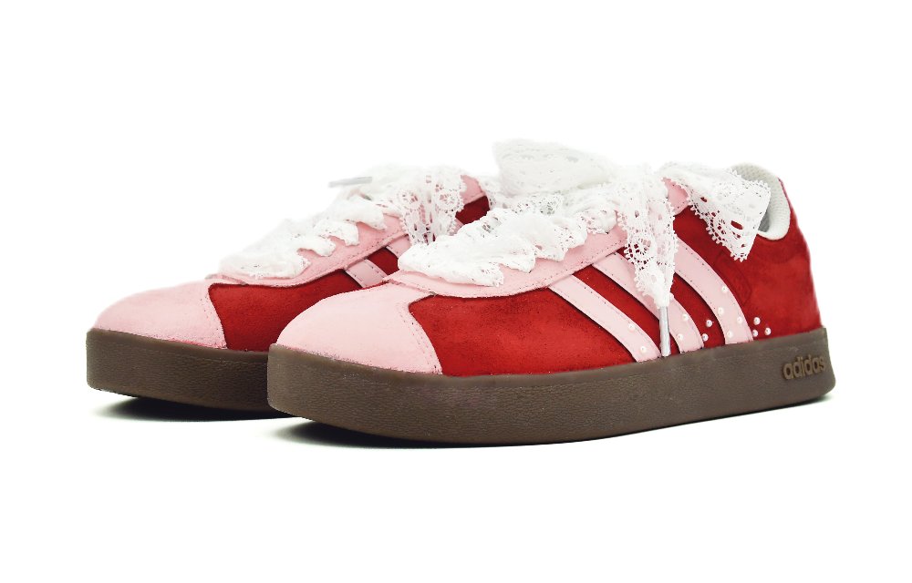 Adidas Neo VL Court 2.0 Anti-Slip Wear-Resistant Low-Top Skateboard Shoes Unisex Red
