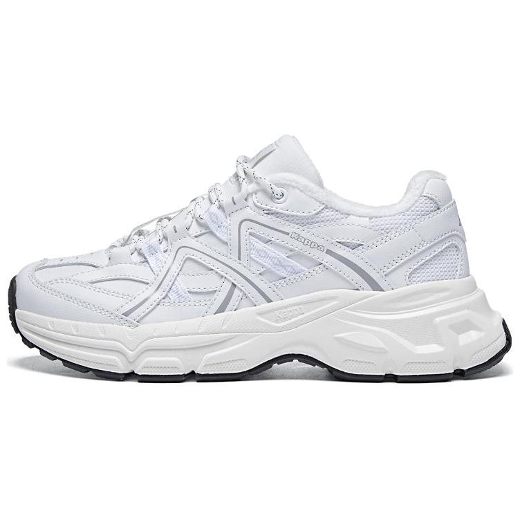 Kappa Anti-Slip Wear-Resistant Low-Top Chunky Sneakers Unisex White Gray