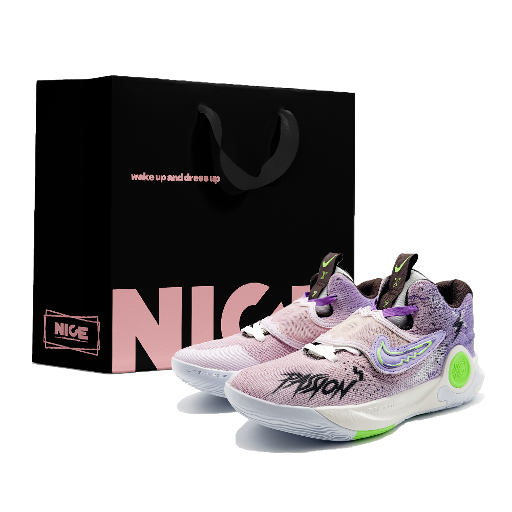 Nike KD Trey 5 X Low Top Casual City Commute Running Shoes Unisex Black Purple
