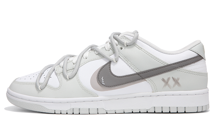 Nike Dunk Slip-Resistant Low-Top Skateboard Shoes Men's Pea Green Gray
