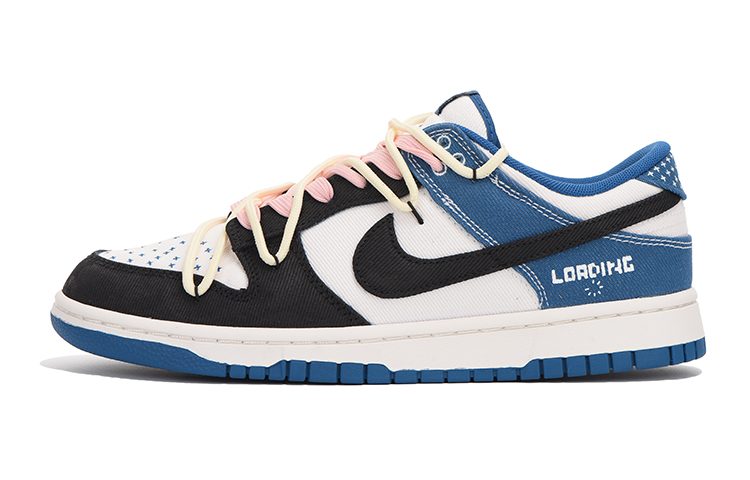Nike Dunk Low Low-Top Skateboard Shoes Men's Black Blue