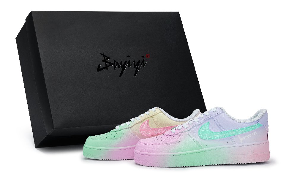 Nike Air Force 1 Skateboard Shoes Unisex Low top Pink/Yellow/Purple/Green