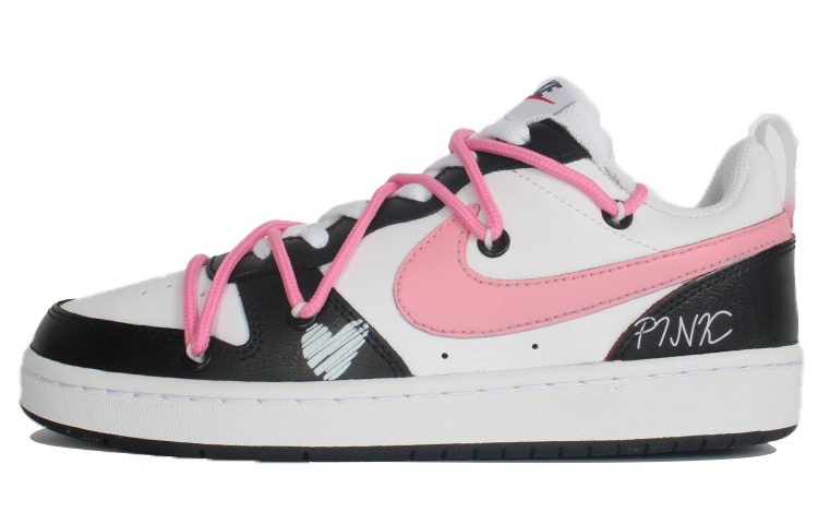 Nike Court Borough Anti-Slip Wear-Resistant Low-Top Skateboard Shoes GS White Red