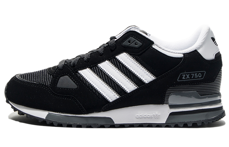 Adidas Originals ZX 750 Abrasion Resistant Low Top Casual Shoes Unisex Black White