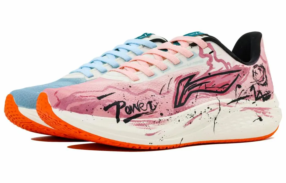 LiNing Red Hare 7 Cushioning Abrasion Resistant Breathable Low top Casual Running Shoes Men's Blue Pink Mismatched
