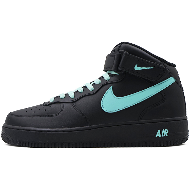 Nike Air Force 1 Non-slip Lightweight Mid-Top Skateboard Shoes Unisex Black Green