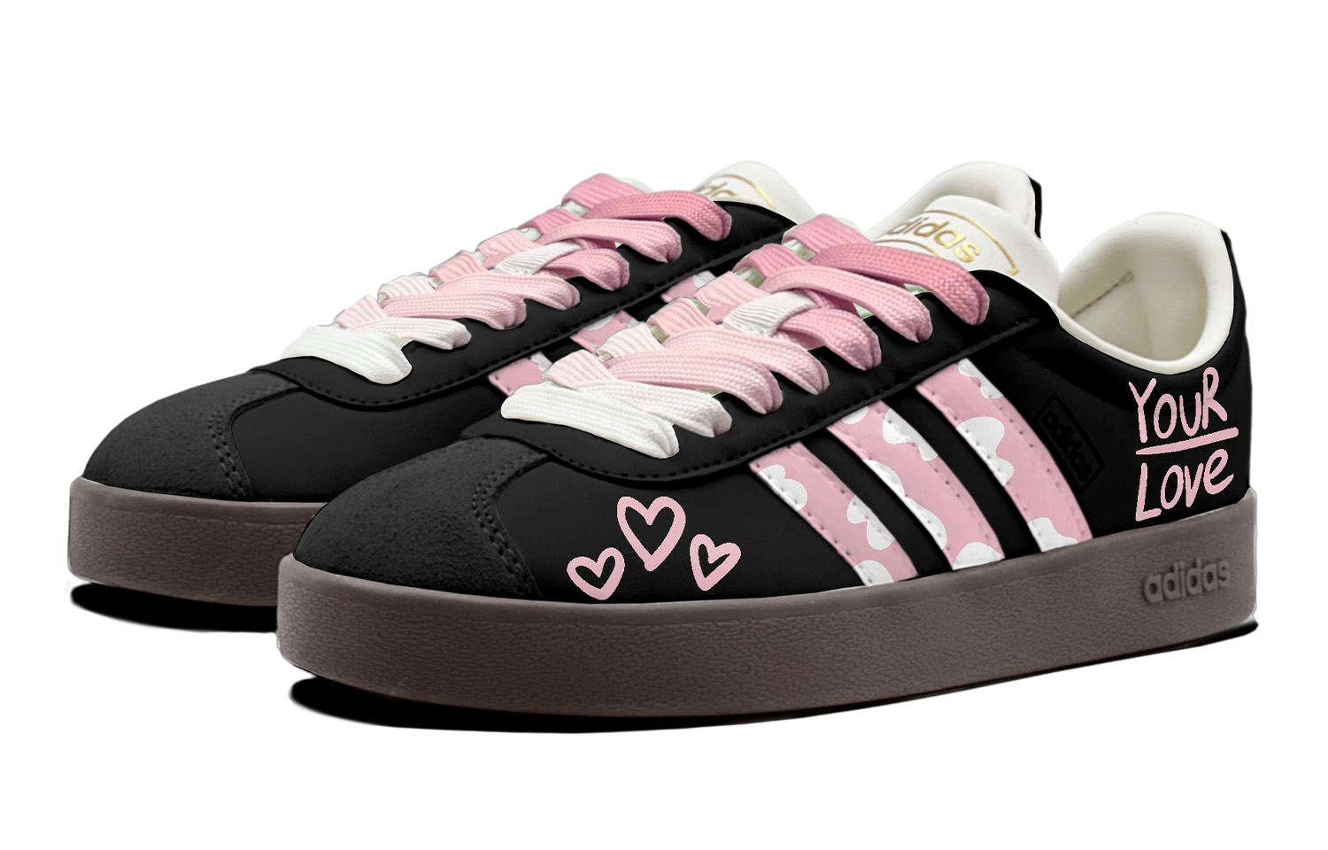 Adidas Vl Court Slip-Resistant Low-Top Skateboard Shoes Unisex Black Pink купить в интернет-магазине Yoocart с быстрой доставкой по России.