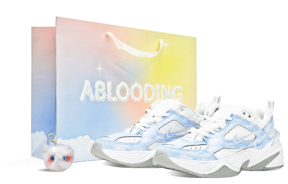 Nike M2K ABLOODING Anti-Slip Wear-Resistant Low-Top Chunky Sneakers Unisex Blue White