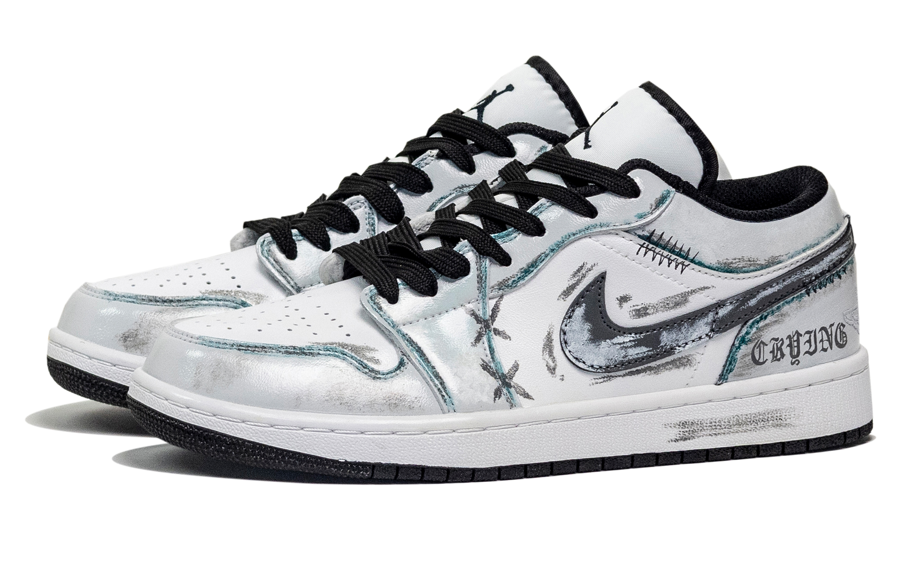 Jordan Air Jordan 1 Wound Care Abrasion Resistant Low Top Vintage Basketball Shoes Unisex Gray Green купить в интернет-магазине Yoocart с быстрой доставкой по России.