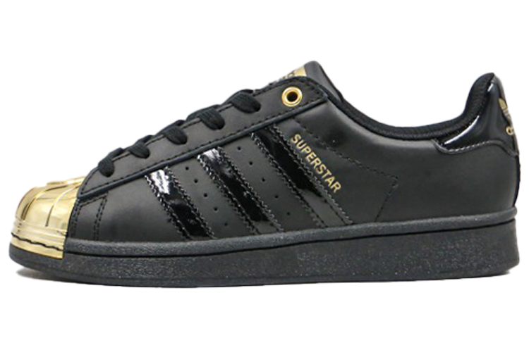 Adidas Originals Superstar Metal Toe Black Gold Metallic Women's