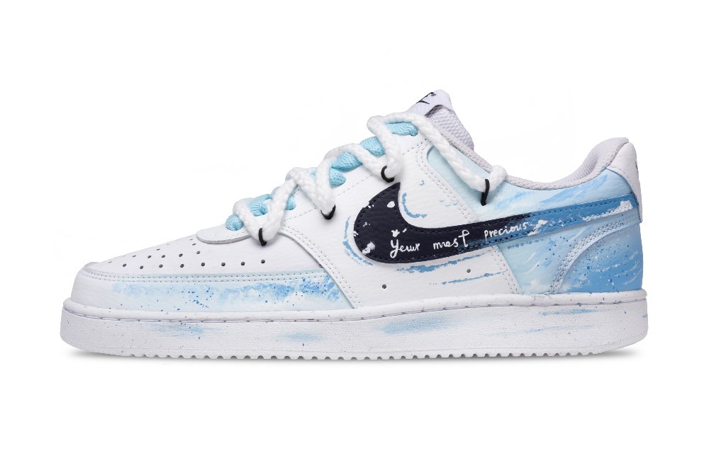 Nike Court Vision 1 Skateboard Shoes Men Low Top Blue
