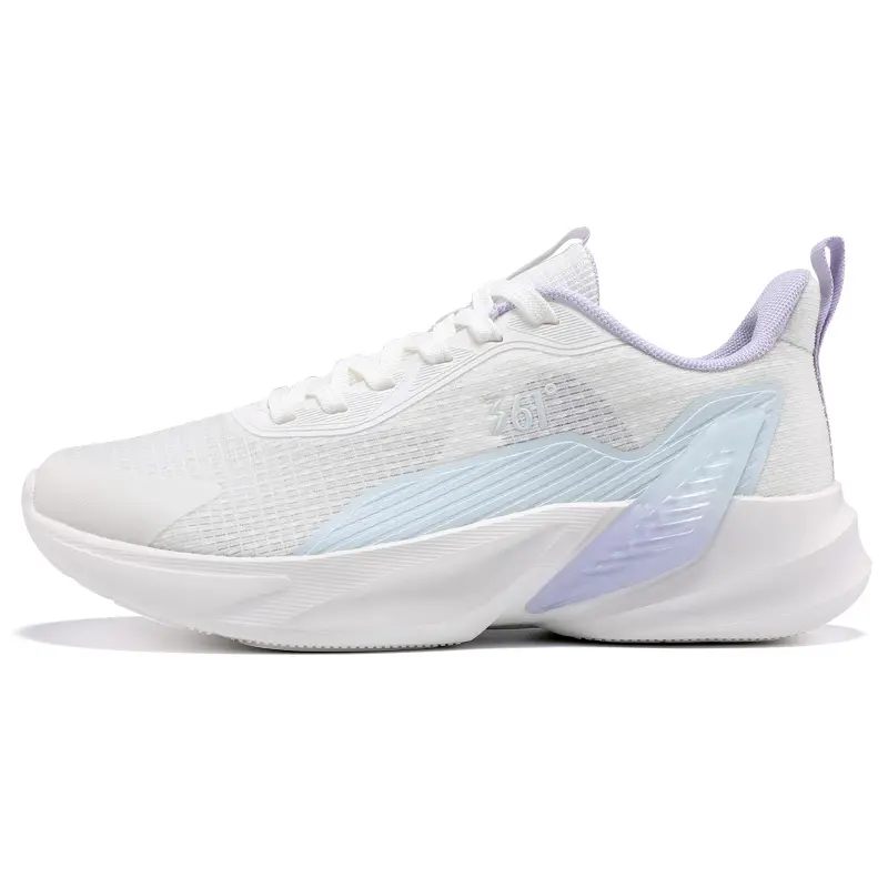 361° Anti Slip Wear Resistant Low Top Casual Running Shoes Women's White Purple