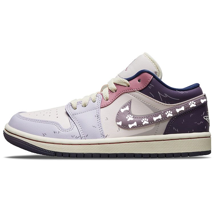 Jordan Air Jordan 1 Vintage Basketball Shoes Women's Low Top Pink/Purple