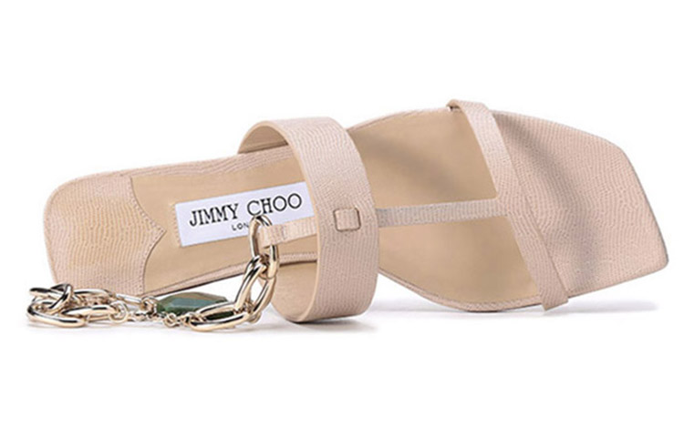 Jimmy Choo One Strap Sandals Women's Beige Yellow