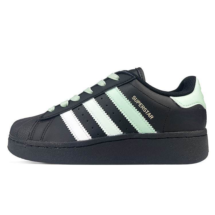 Adidas Originals SUPERSTAR XLG Wear-Resistant Height Increasing Low-Top Skateboard Shoes Unisex Black