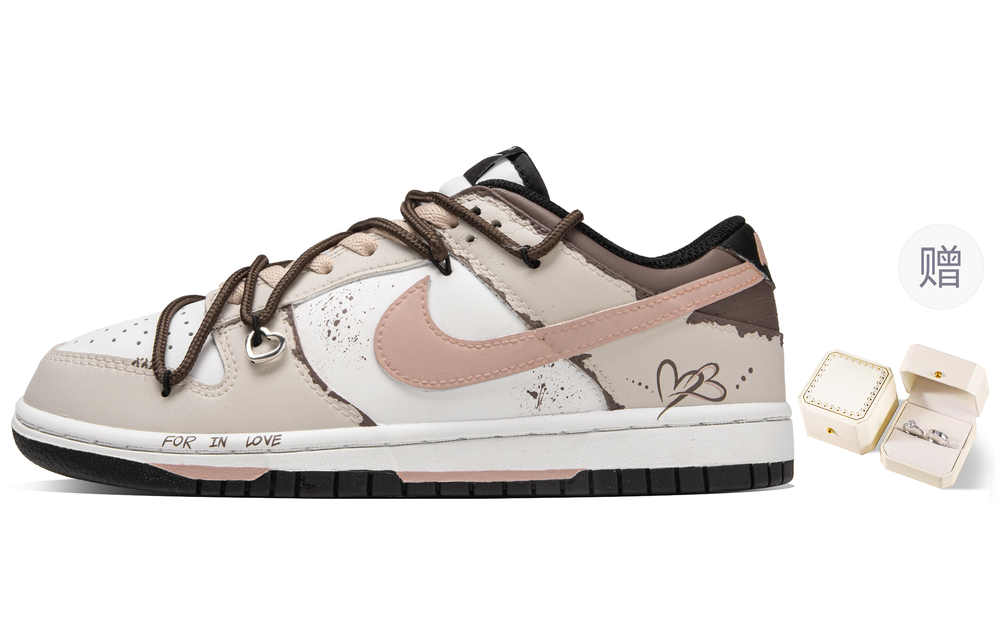 Nike Dunk Mocha Pink Brown Abrasion Resistant Low top Skateboard Shoes Unisex Beige Brown
